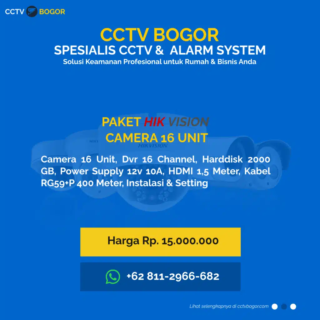 Paket CCTV HikVision Camera 16 Unit